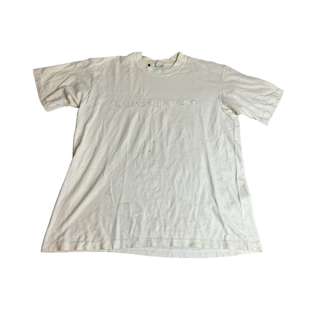 VTG Bum Equipment Shirt Adult Medium White‎ Embroidered 80s 90s Streetwear Mens